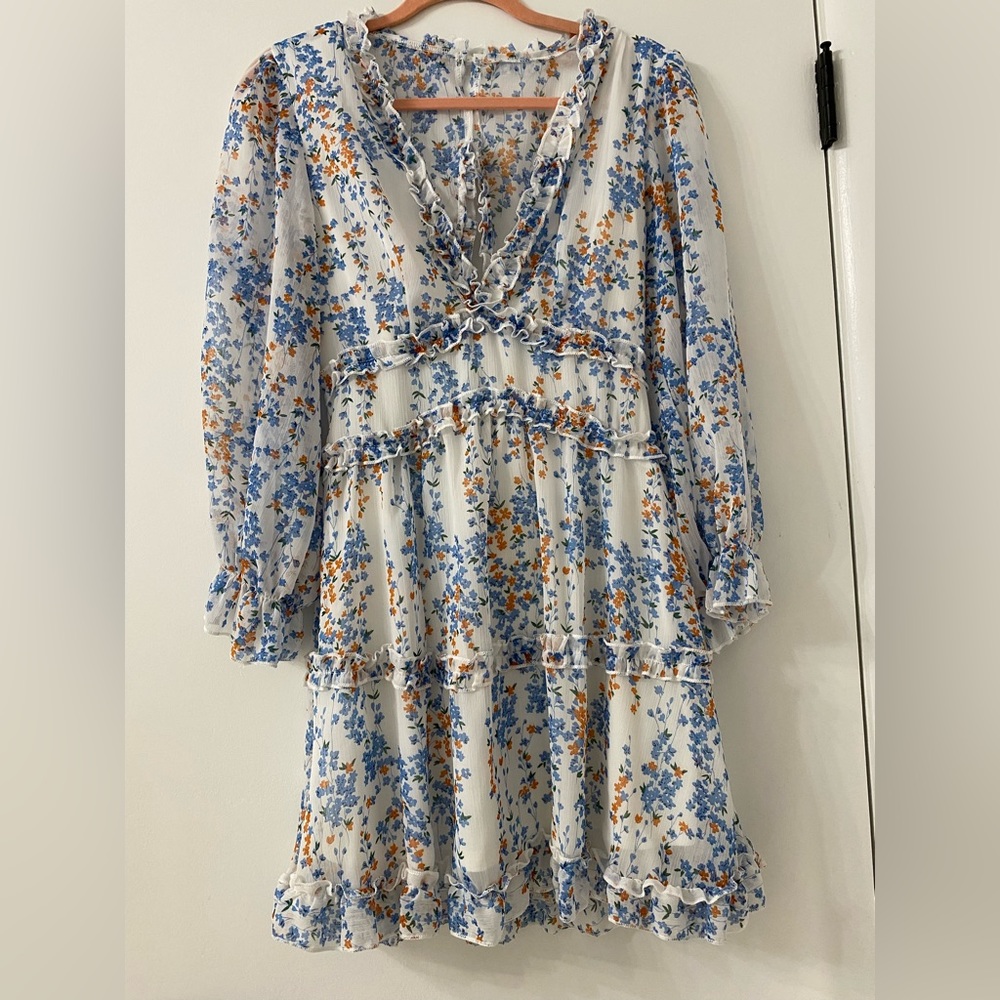 Backless floral printed dress